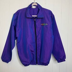 Ocean East Sportswear Womens Medium Full Zip Front ABC Jacket Purple Iridescent